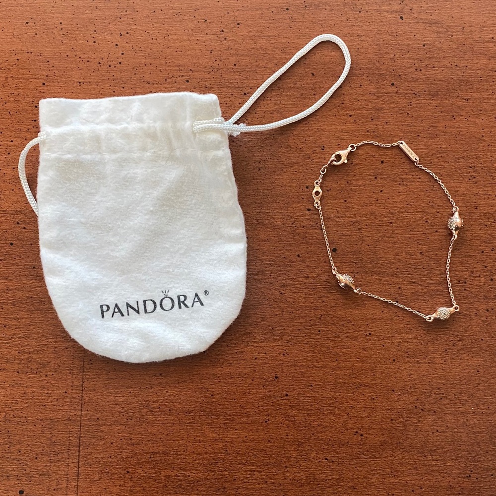 Authentic Pandora Rose Gold Love Pods bracelet